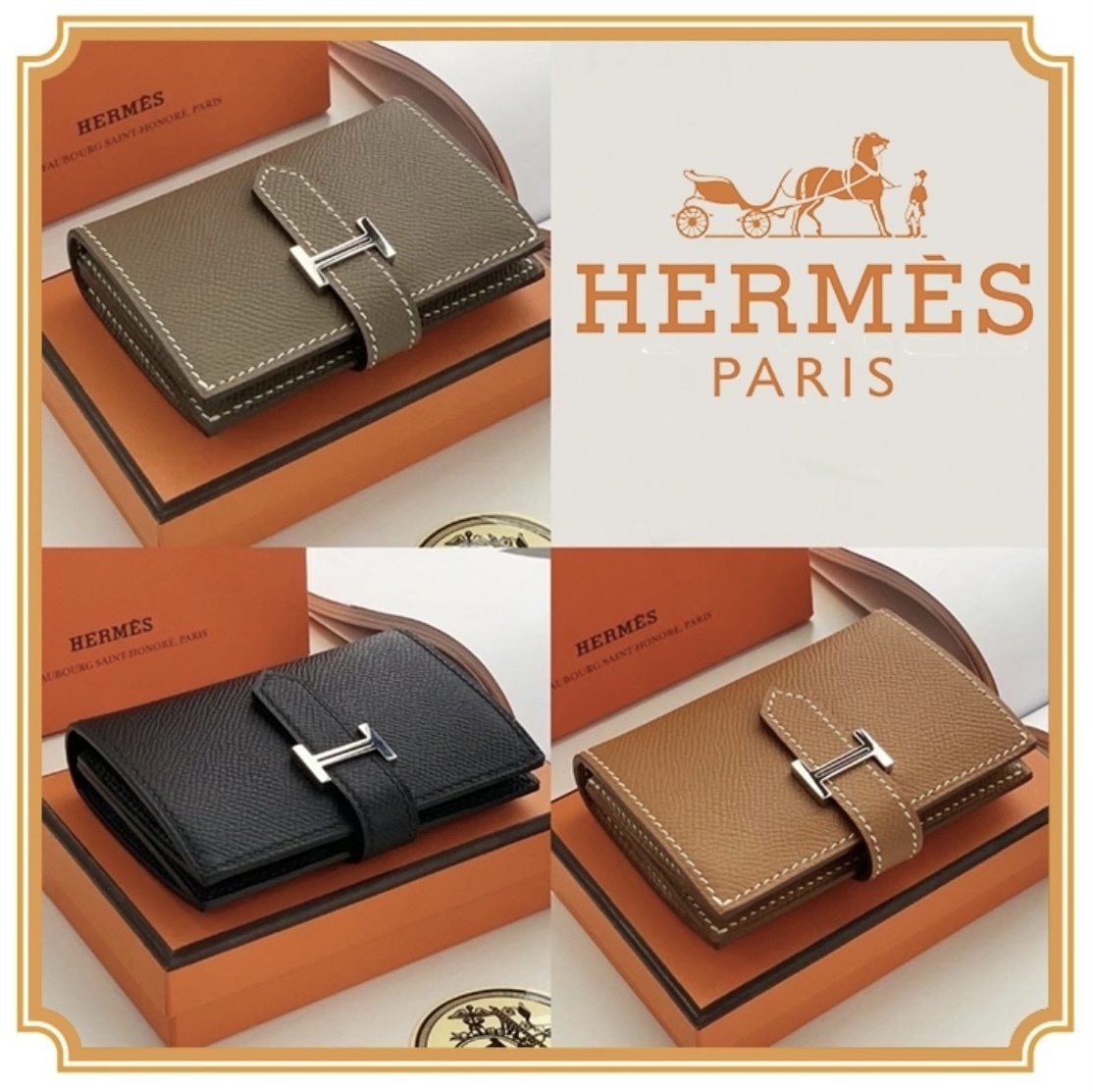 【不動の人気♡】HERMES Bearn ミニウォレット