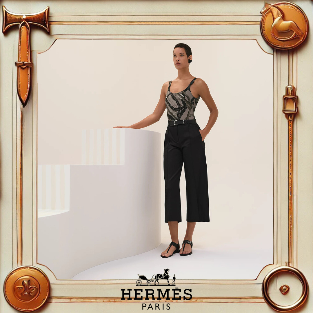 《上品で楽に履ける♪》HERMES クロップドパンツ
