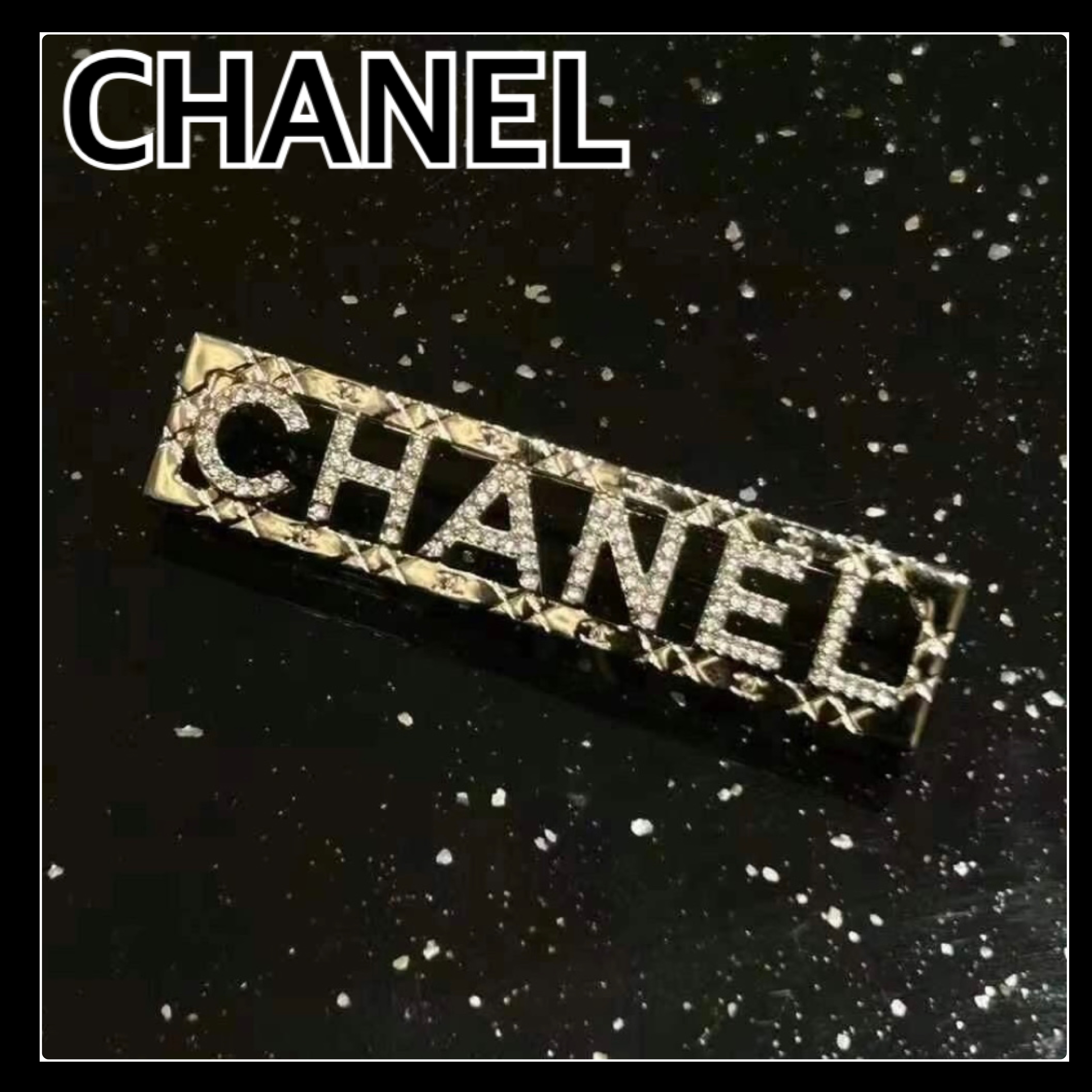 エレガント【CHANEL】25P ビジュー ロゴ ブローチ