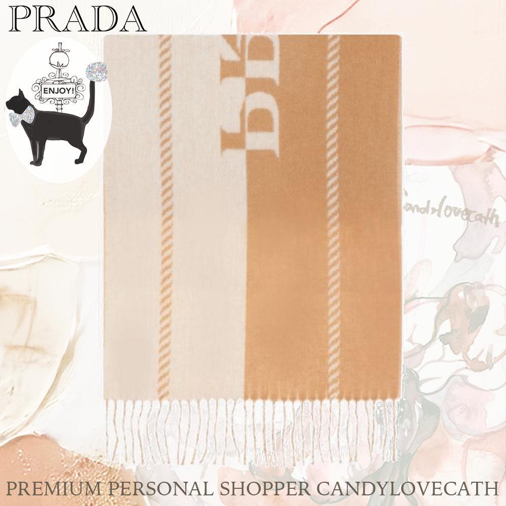 マフラー・ストール PRADA LOGO INTARSIA WOOL SCARF