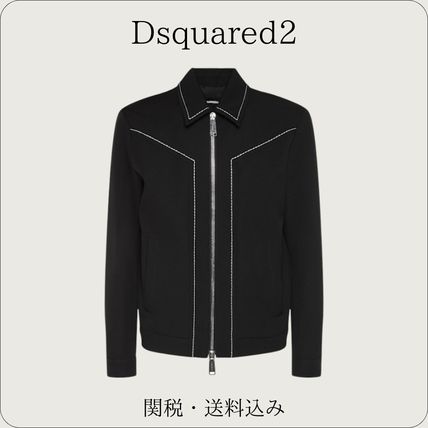 ラウンド  ウール ブラック（黒）系 D SQUARED2(ディースクエアード ジャケット・アウター