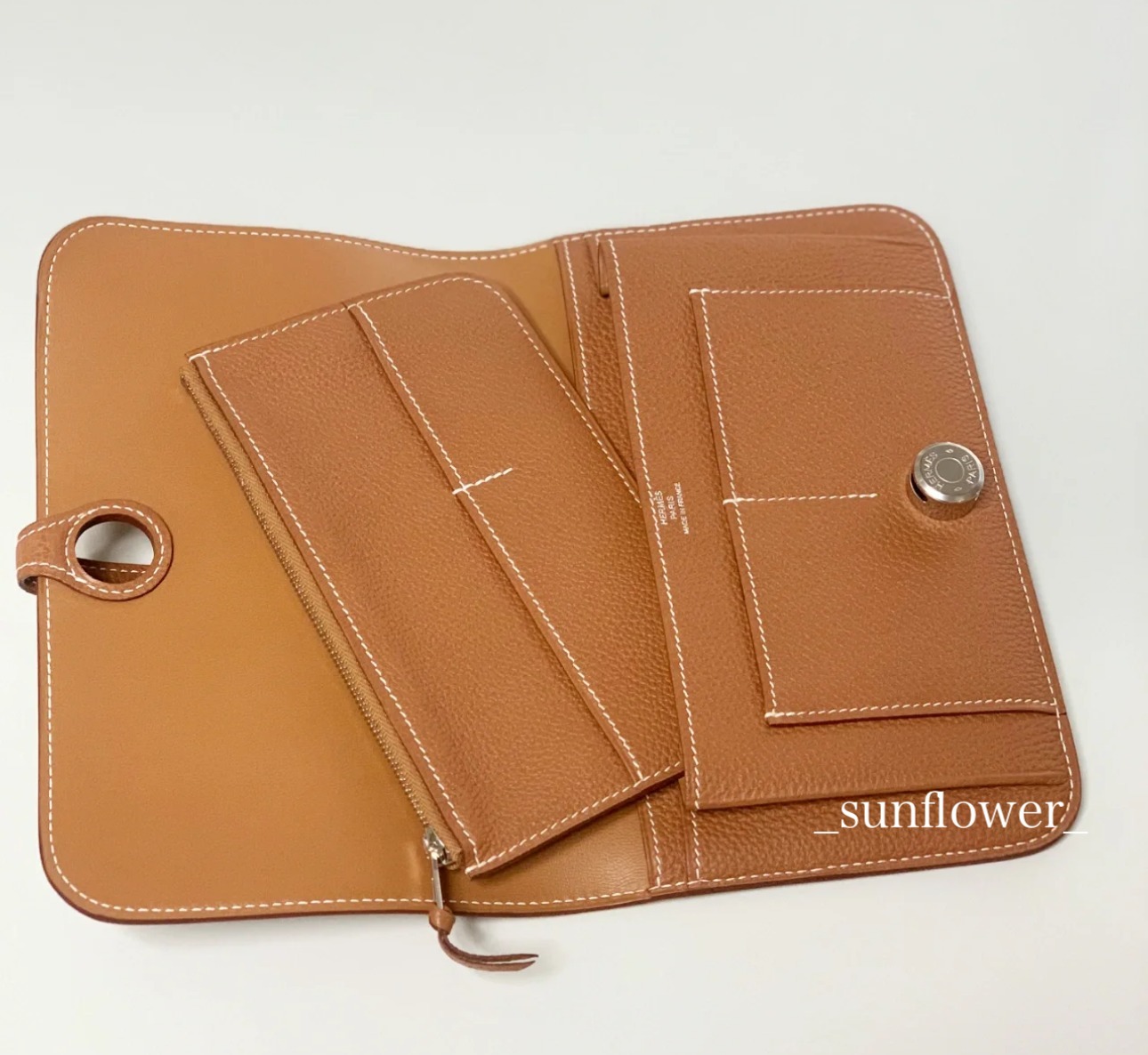 エルメス ドゴンデュオ Dogon duo 長財布 ゴールド
