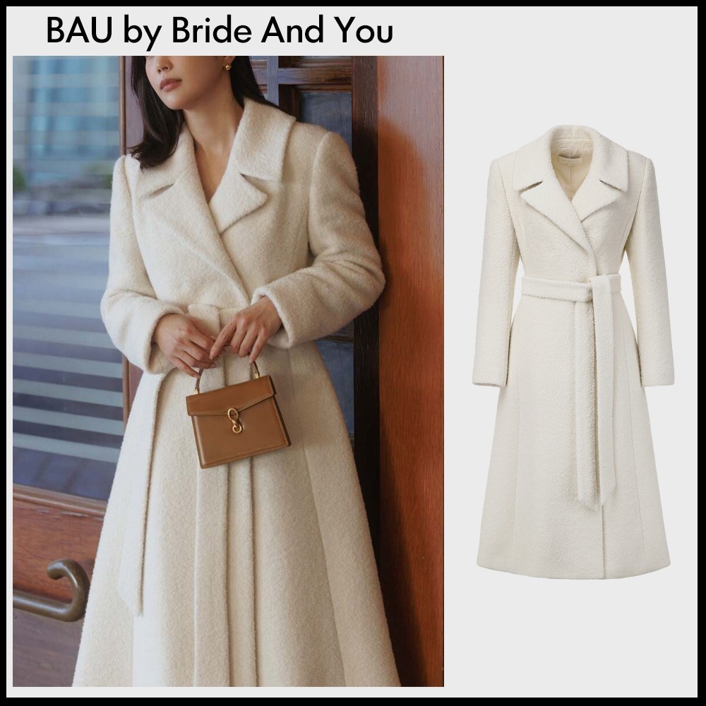 【BAU by Bride And You】★HARMONY Belted boucle long coat