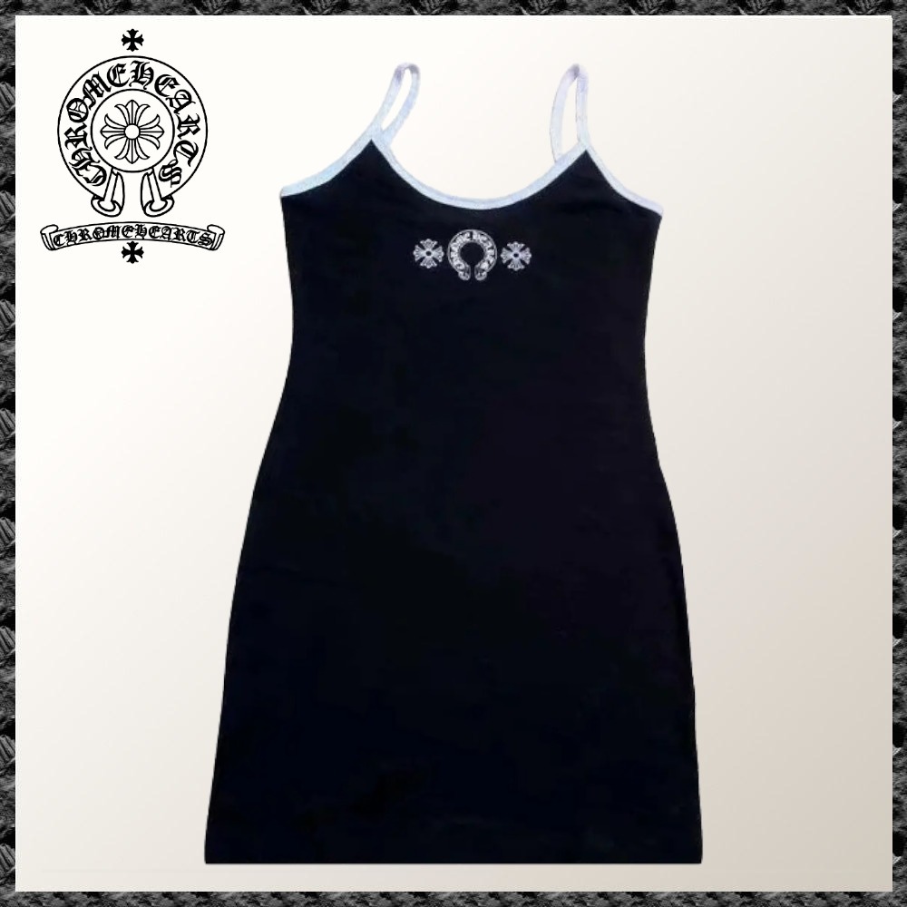 送料込み◆CHROME HEARTS◆スクロール ロゴ タンクドレス