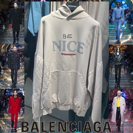 XXS★SALE★BALENCIAGA★人気ポリティカルロゴフーディベージュ ベージュ系 S BALENCIAGA(バレンシアガ) パーカー・フーディ