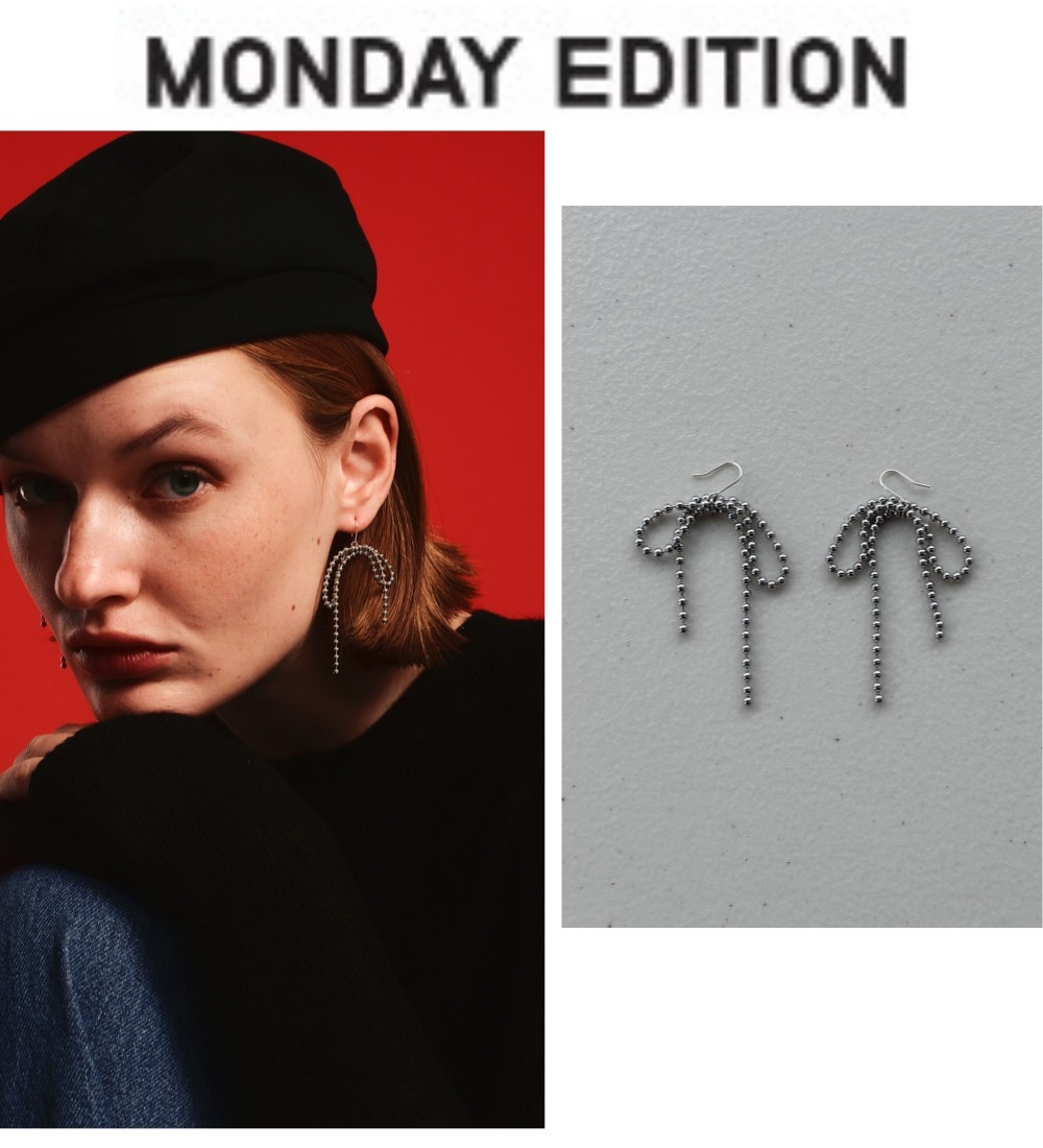 ピアス Ball Chain Bow Earrings