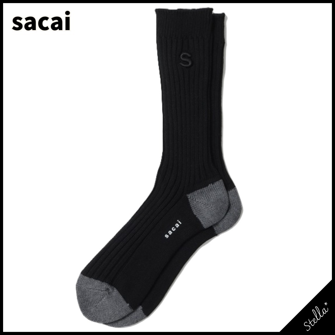 ■sacai■人気アイテム リブソックス ブラック 国内発 すぐ届く