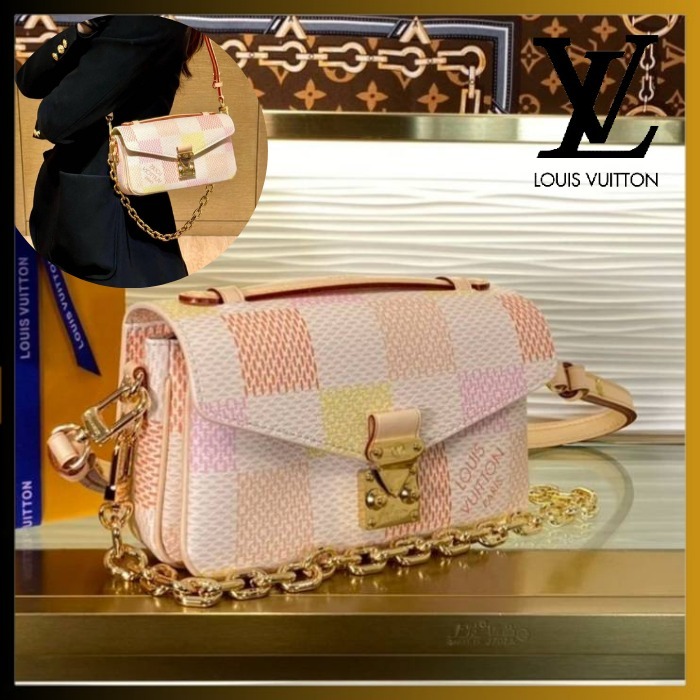 【可愛いパステルチェック】Louis Vuitton メティス EWポーチ