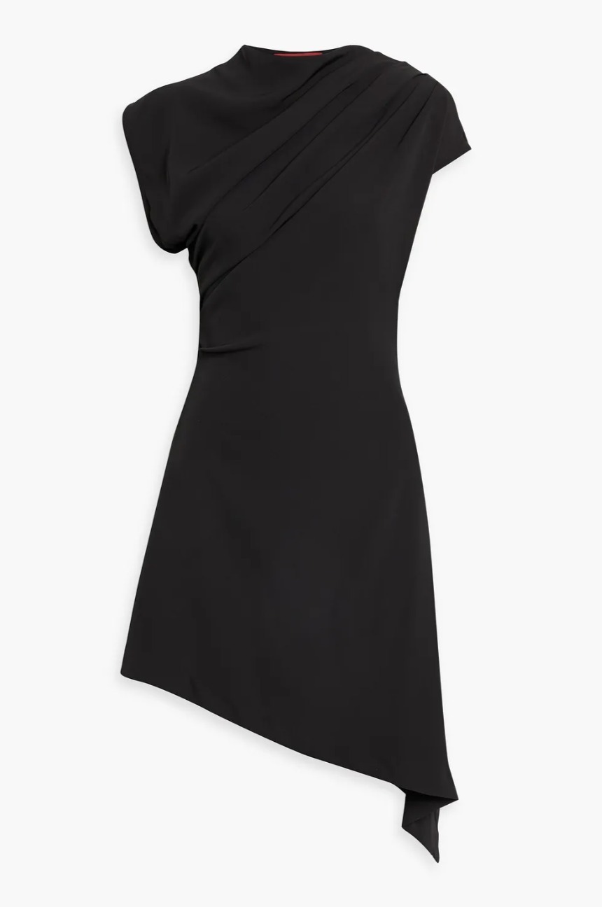 *HALSTON* アシメトリードレープドレス ワンピース