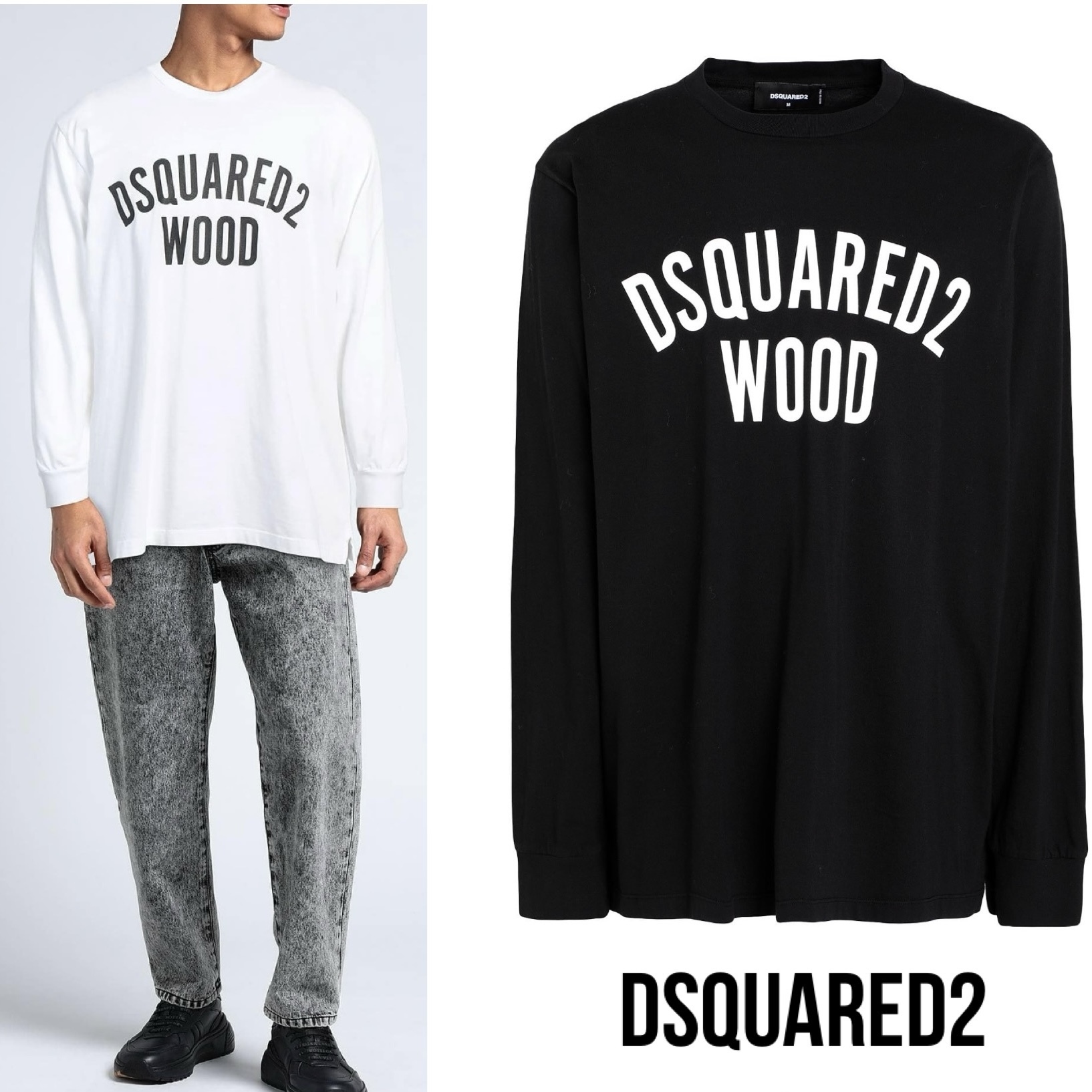 送料関税込み☆ DSQUARED2 ロゴ 長袖Tシャツ ロンT