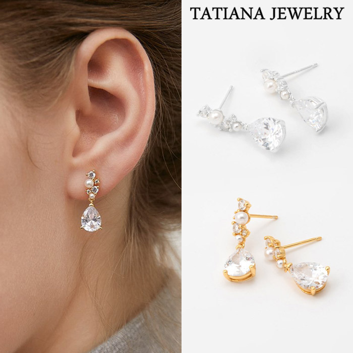 【TATIANA】(silver925) dewdrop crystal earring ピアス