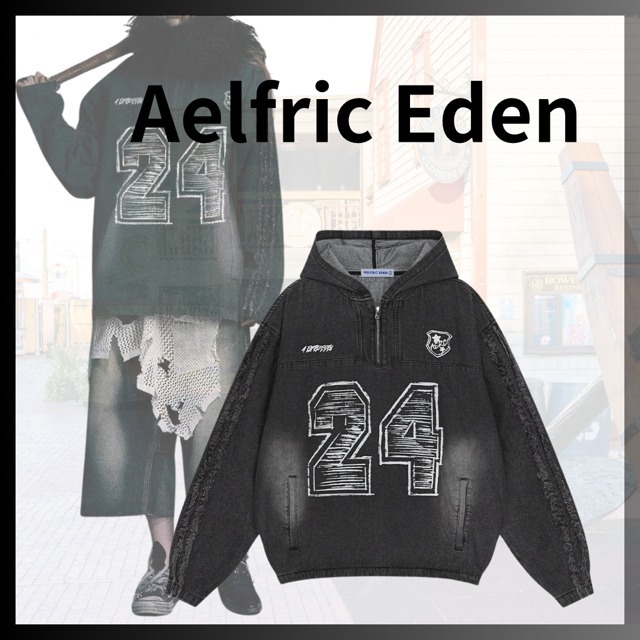 【Aelfric Eden】ウォッシュド ハーフジップアップ パーカー