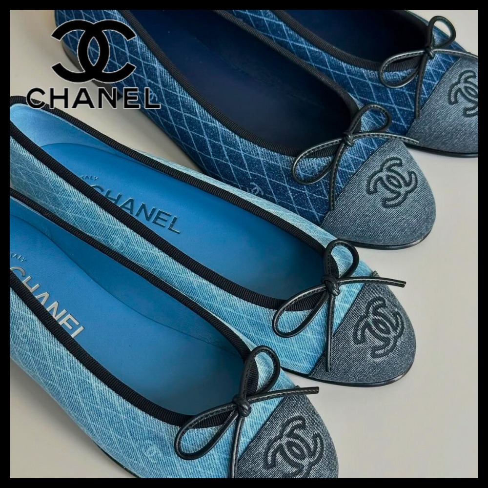大人可愛い♪】CHANEL デニム バレエシューズ