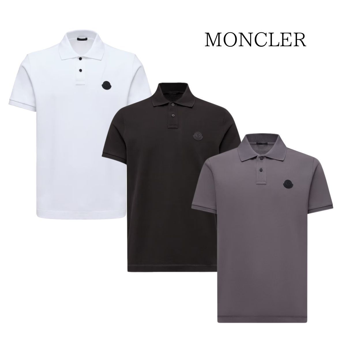 MONCLER モンクレール ロゴパッチコットンピケポロシャツ