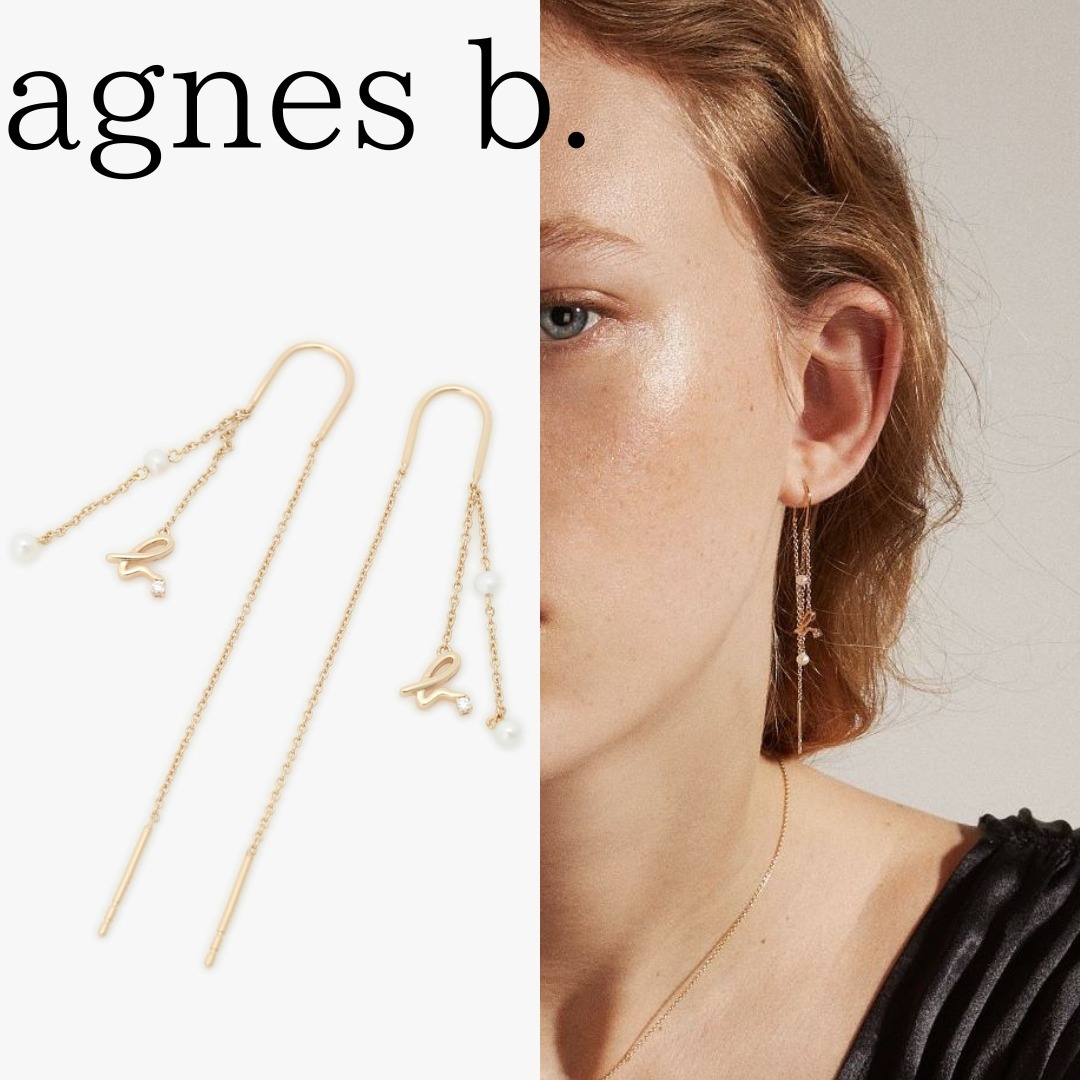 ■agnesb.■アニエスベー Iconic thin and tiny２パールピアス