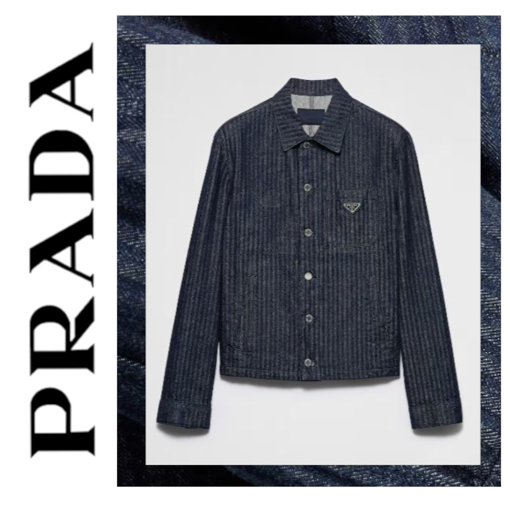 トレンド♪【PRADA】シェブロンデニム ブルゾンジャケット