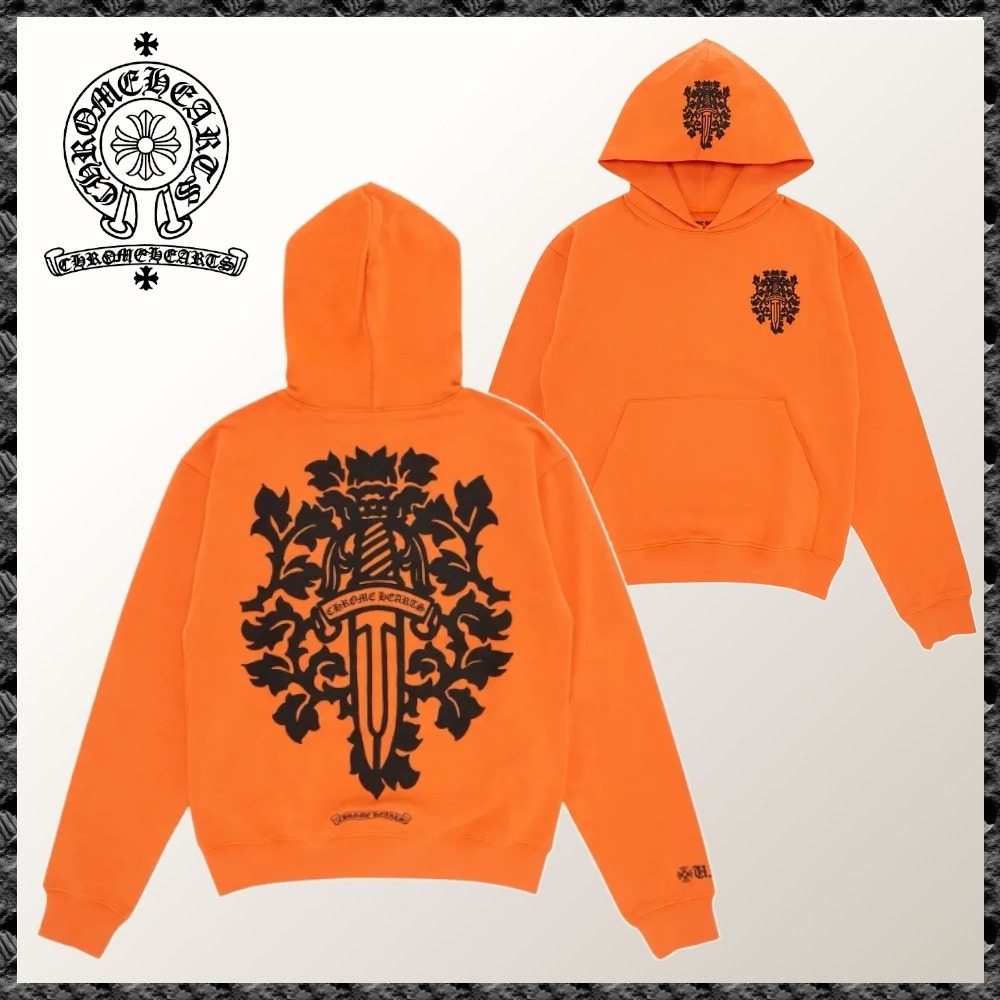 送料込◆CHROME HEARTS◆Vine Dagger パーカー ダガー オレンジ