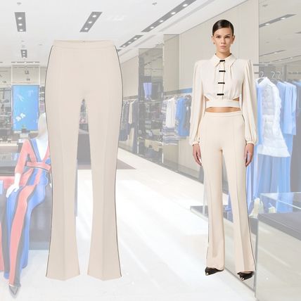 エリザベッタ フランキ パンツ ベルボトム ハイウエスト ロゴ ハイウエスト パンツ ELISABETTA FRANCHI(エリザベッタ フランキ