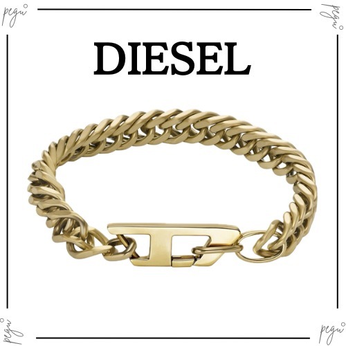 【DIESEL】国内発送 ブレスレット ロゴチェーン ディーゼル