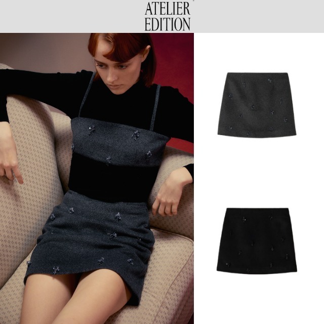 【Atelier Edition】 Flower Embellished Mini Skirt ★送料込★