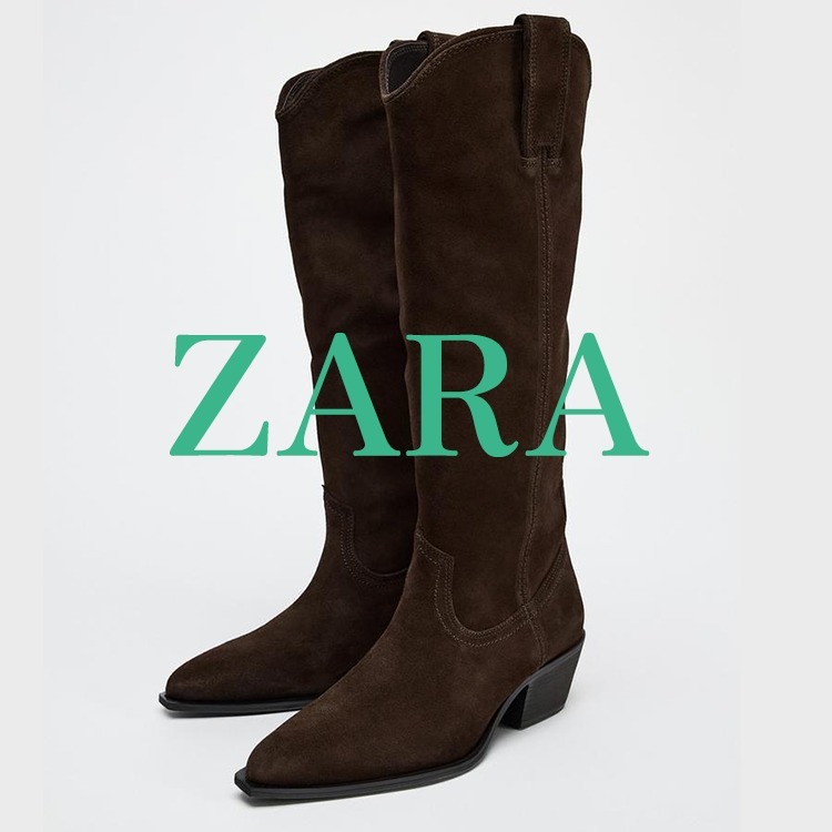 【ZARA】スプリットスエード カウボーイブーツ 2051/510/116