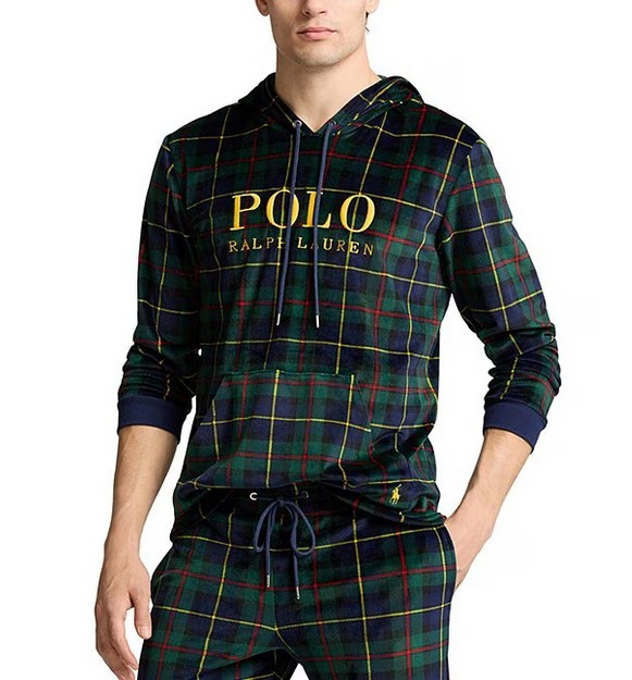 Polo Ralph Lauren ロゴ刺繍 ベロア生地 プルオーバー パーカー