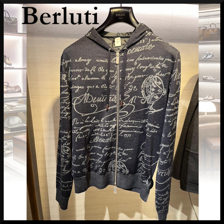 【BERLUTI】クラシック スクリット ジップアップ パーカー