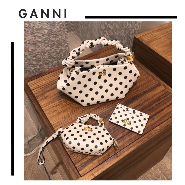 GANNI ガニー●新作 BOU ポルカドット ミニ ボウバッグ