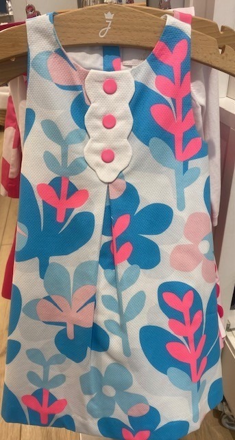 JACADI (ジャカディ) お花柄ブルー色ワンピース 8-12歳