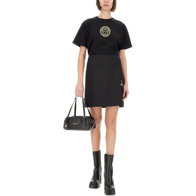 Tシャツ・カットソー VERSACE CROPPED \"MEDUSA\" T-SHIRT (1018892 1A136082B130)
