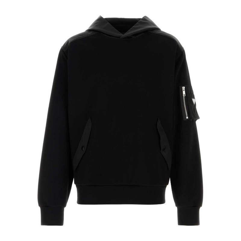 パーカー・フーディ PRADA Black cotton blend sweatshirt (UJL04CSOOO11JE F0806)
