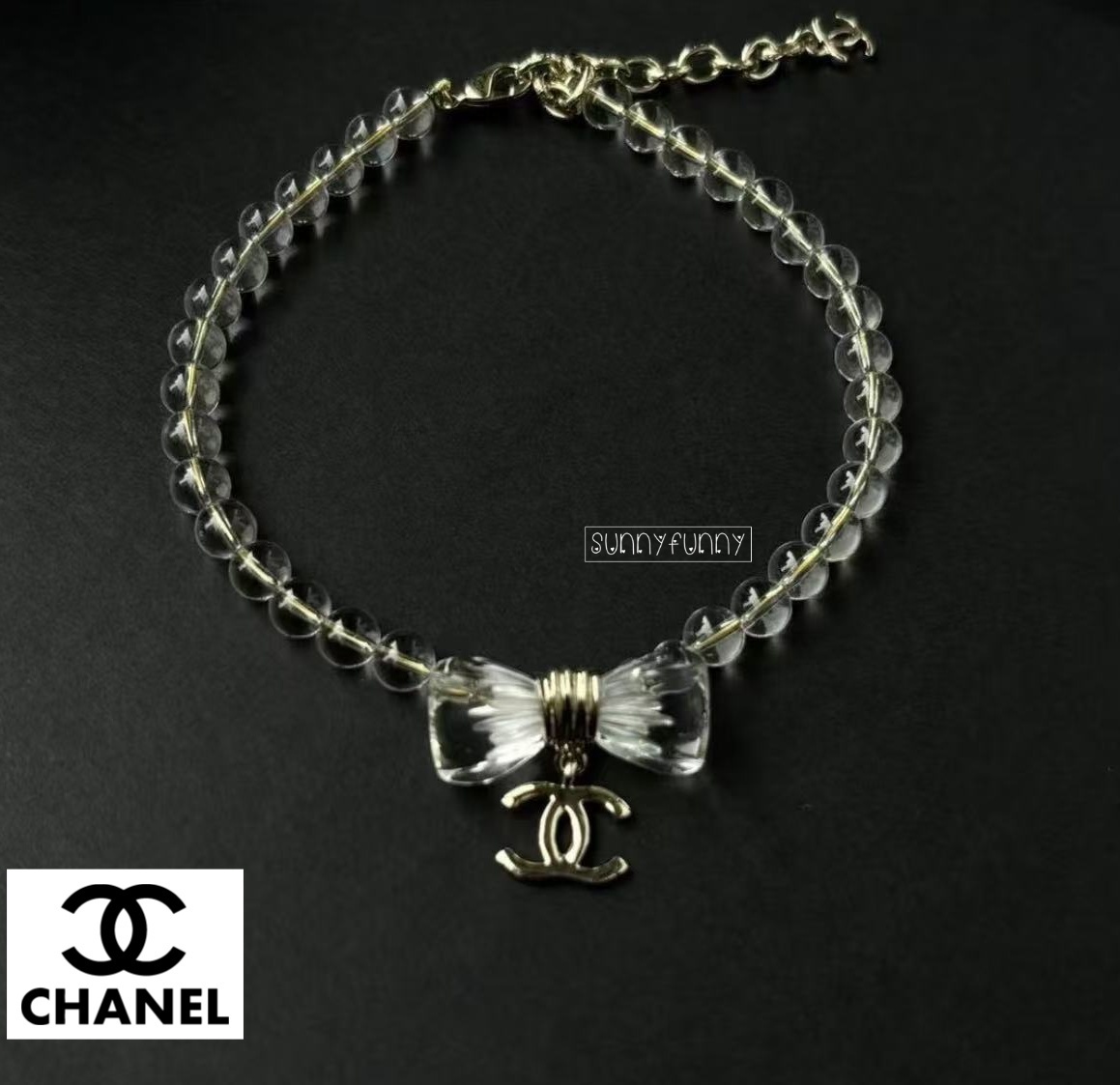 《25P★》CHANEL チョーカー リボン 透明感