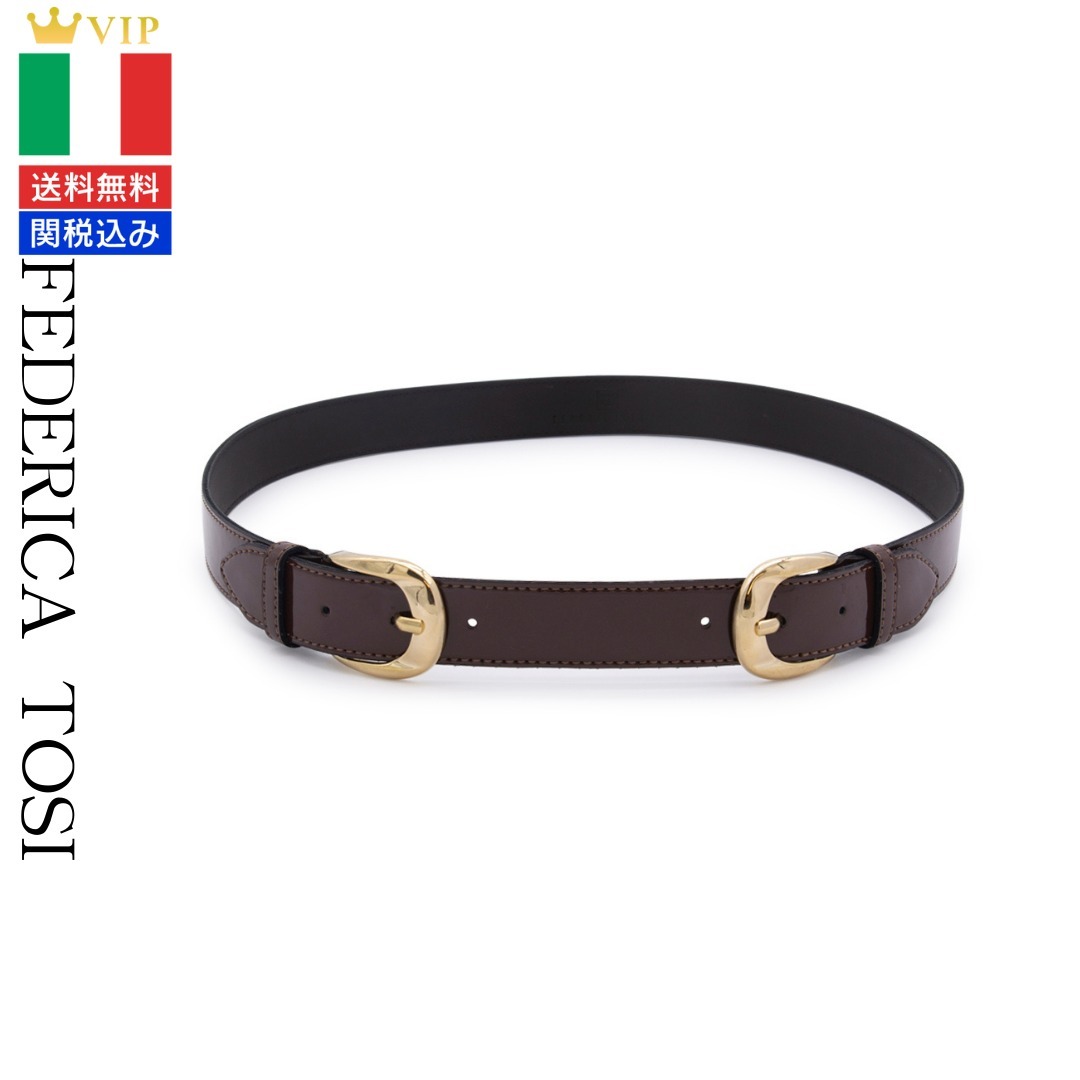 VIP【関税送料無料】希少 FEDERICA TOSI BROWN LEATHER BELT