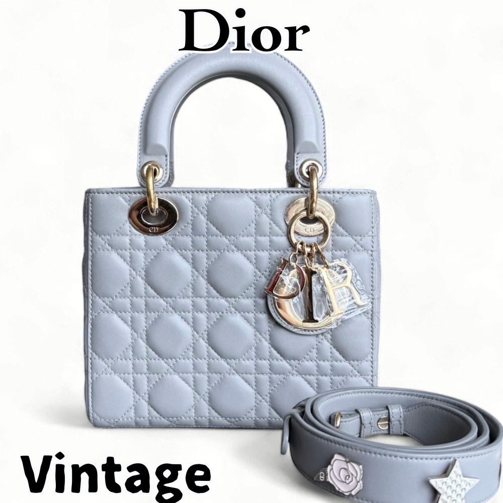 【ヴィンテージ】Rank:S☆Dior Grey Lady Small ハンドバック
