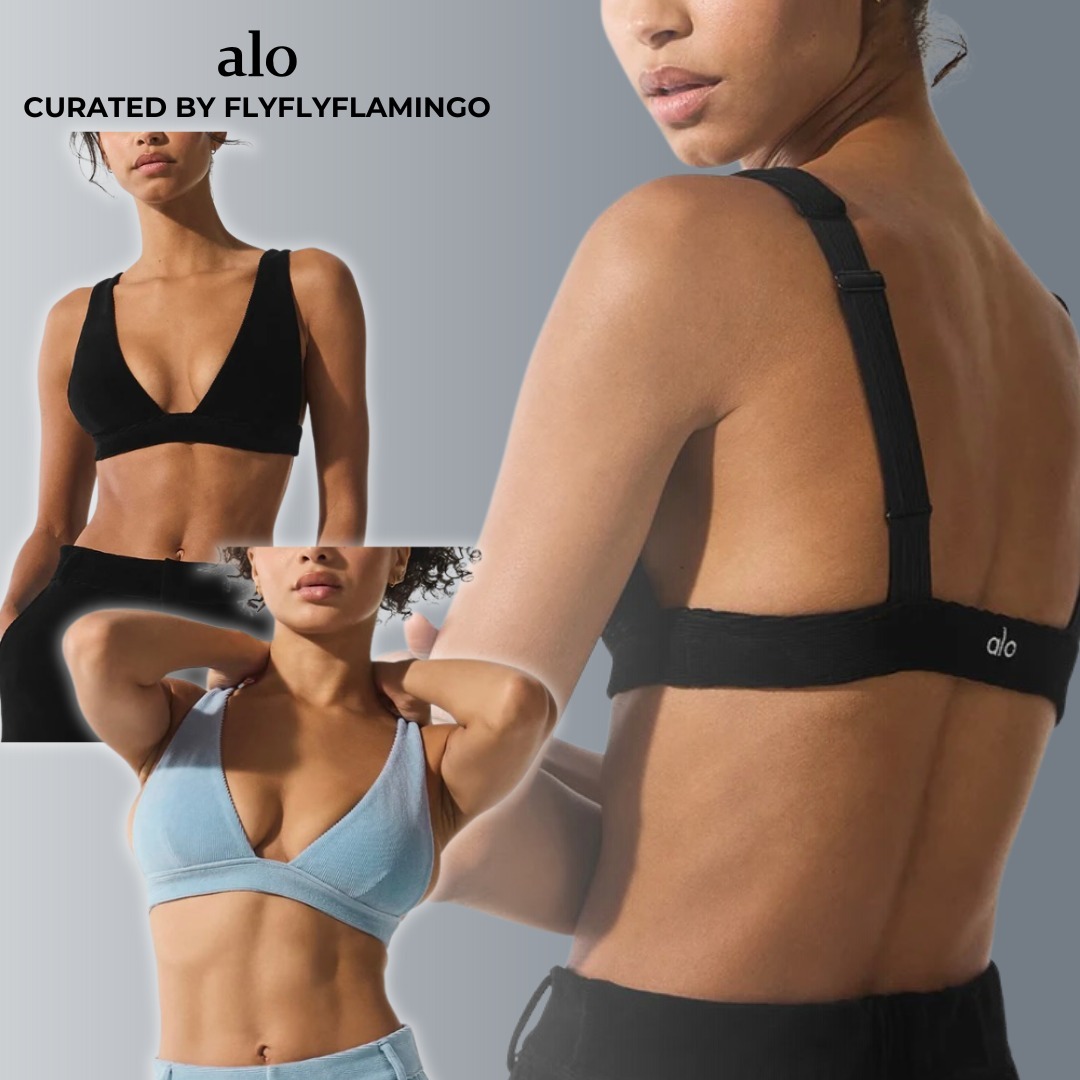 Alo Yoga【アロー】マイクロ コーデュロイ ドリーマー ブラ ロゴ