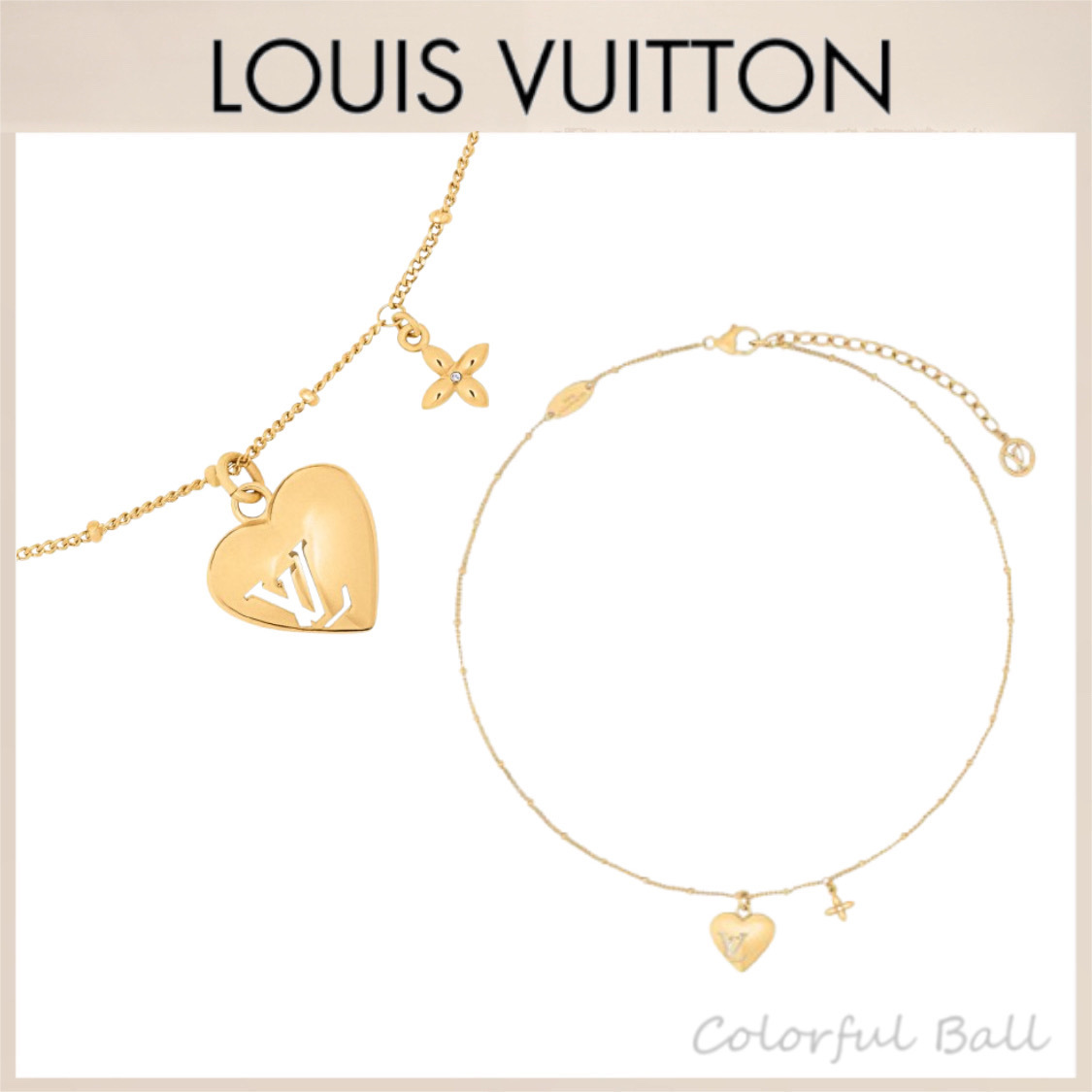 国内発送】Louis Vuitton ネックレス・ブルーミング ハート