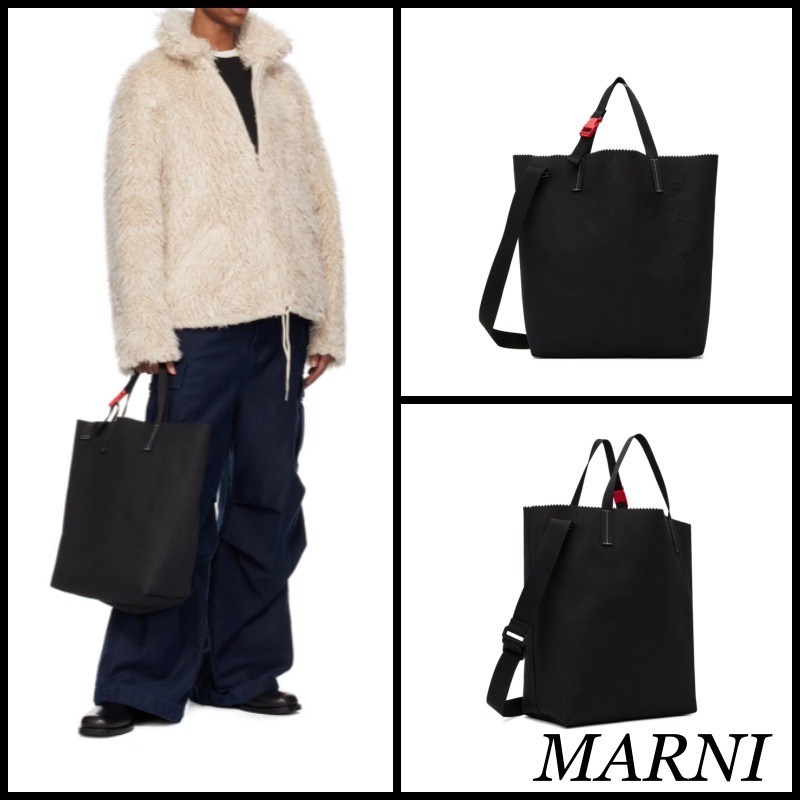 【関税込】人気◆MARNI マルニ◆ロゴ キャンバス トートバッグ