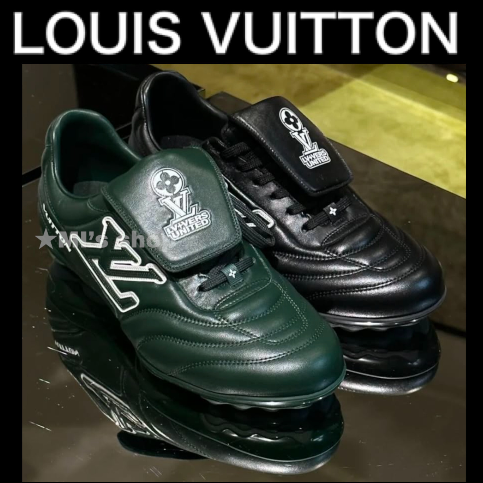 【お洒落!かっこいい♪】LV フットプリント サッカー スニーカー