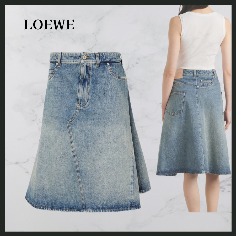 ★関税込★ LOEWE デコンストラクテッド デニムスカート