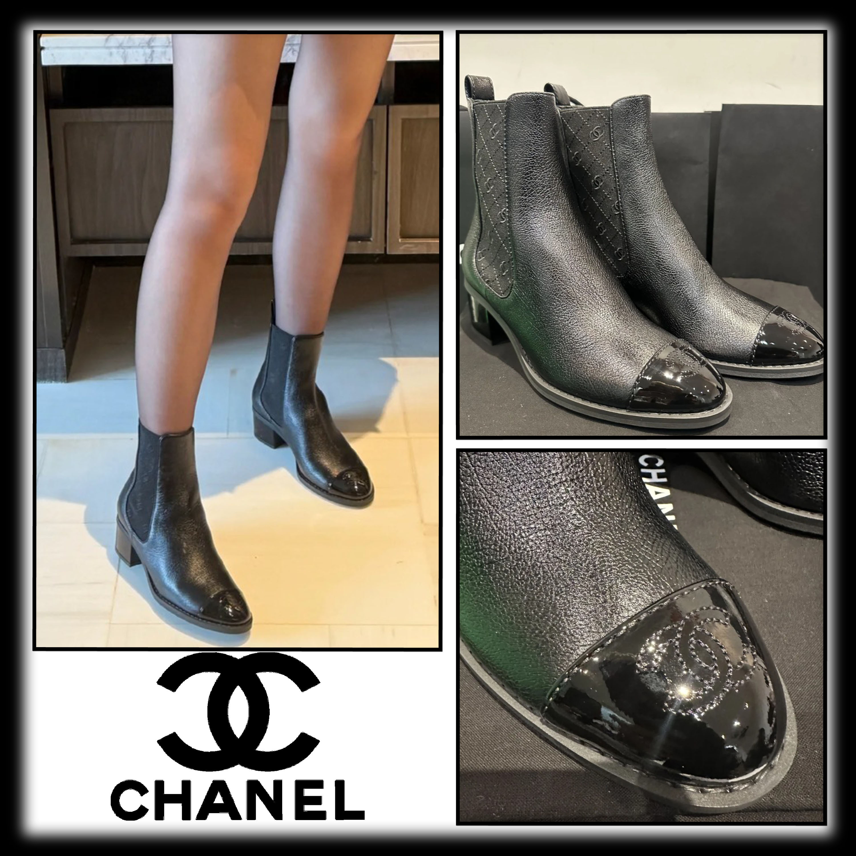 スペシャル特典 ロゴが可愛い♪【 CHANEL 】サイドゴアショートブーツ ショート 靴