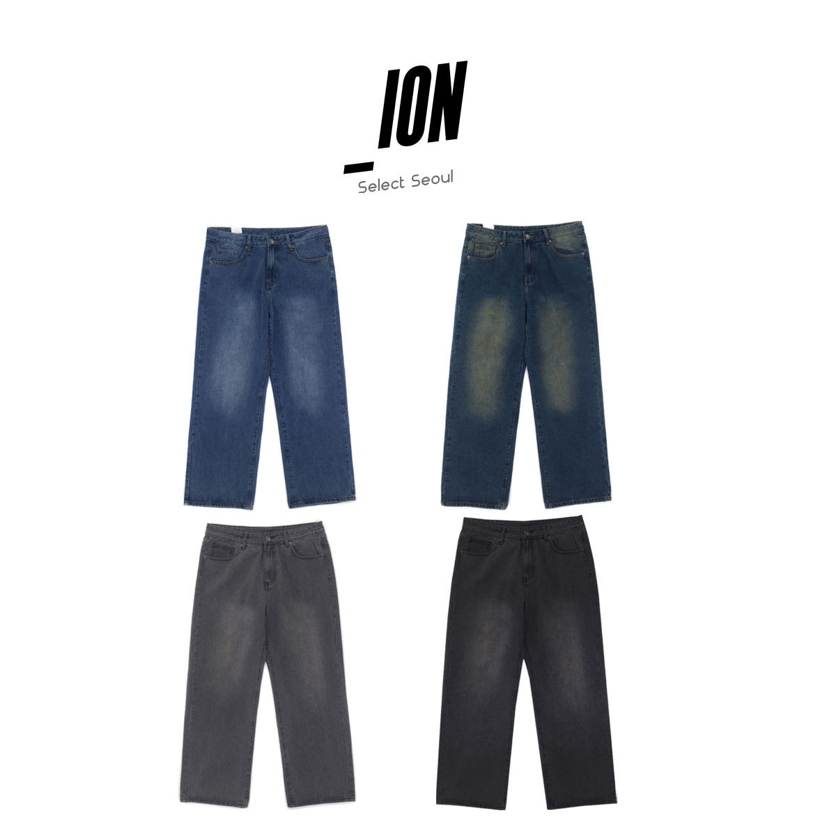 【IONSEOUL】Loose Basic Wide Denim Pants 5FM0197