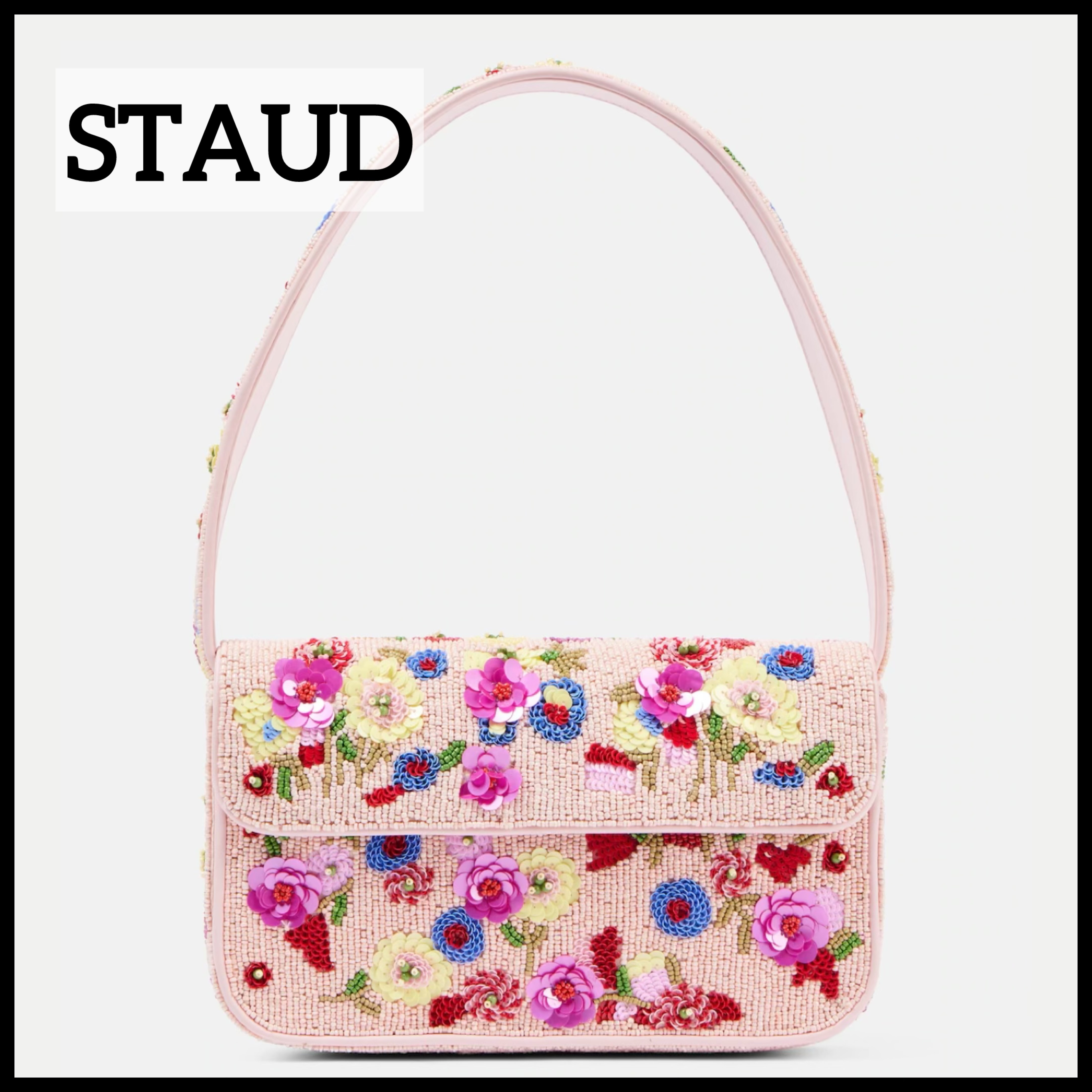 ☆関税込み☆【STAUD】 floral beaded shoulder bag