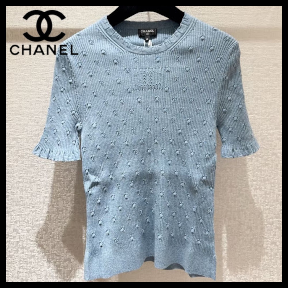 【爽やかなブルーがかわいい♪】CHANEL Tシャツ 半袖
