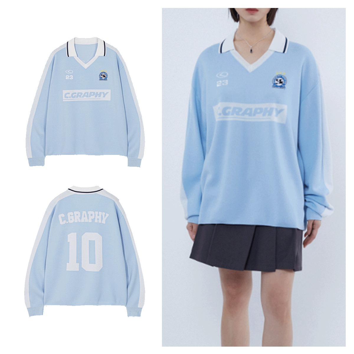 ニット・セーター Code graphy C.GRAPHY Soccer V-neck Collar Knitwear 5MM044