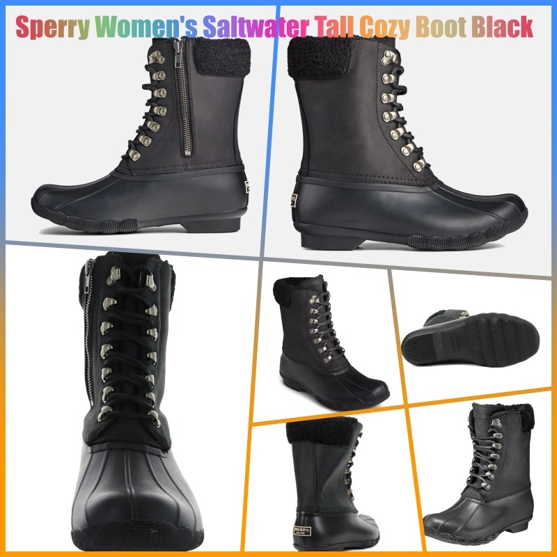 ★Sperry★Women's Saltwater Tall Cozy Boot★Black