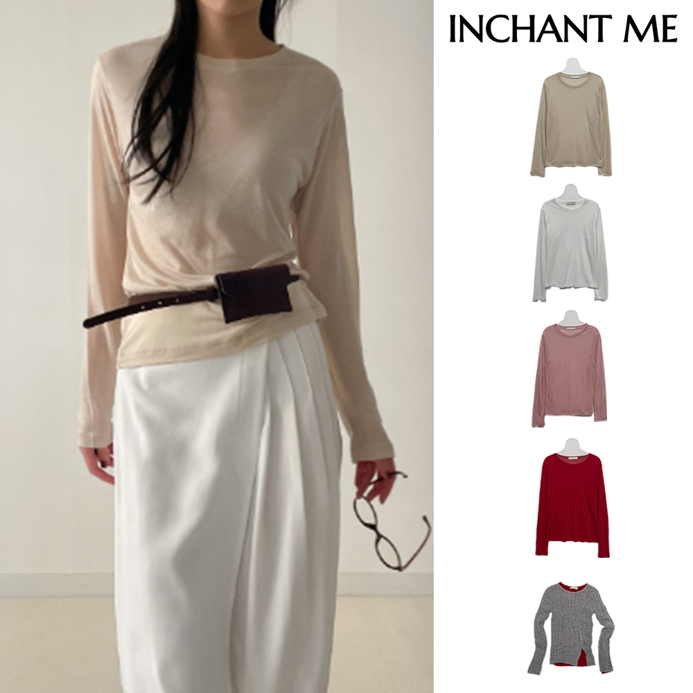 【INCHANT ME】Lees Tencel See-through Layered T-Shirt