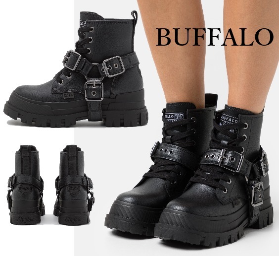 関税込 Buffalo プラットフォーム アンクルブーツ ASPHA