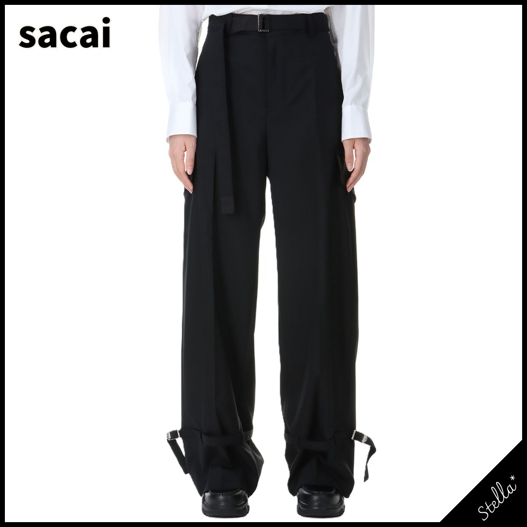 ■sacai■大人気 スーツパンツ ブラック 国内発送 すぐ届く