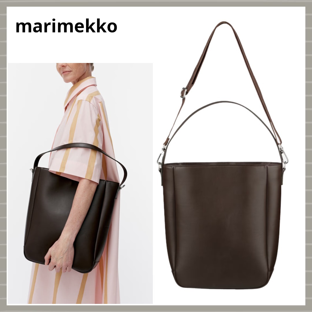 【marimekko】Gratha トート ショルダーバッグ/ Dark Brown