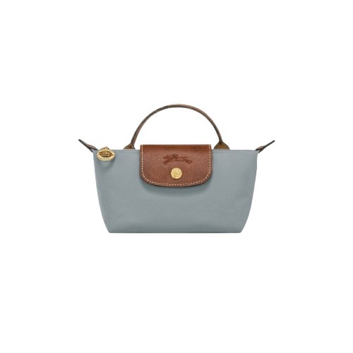 ★人気★ Longchamp Le Pliage Original Handle Pouch Steel